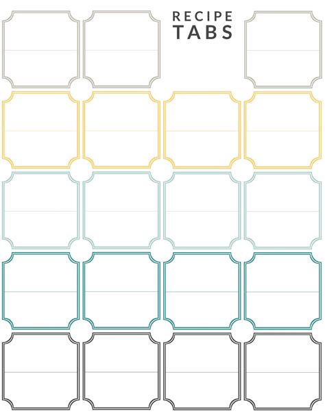 Template For Binder Tabs