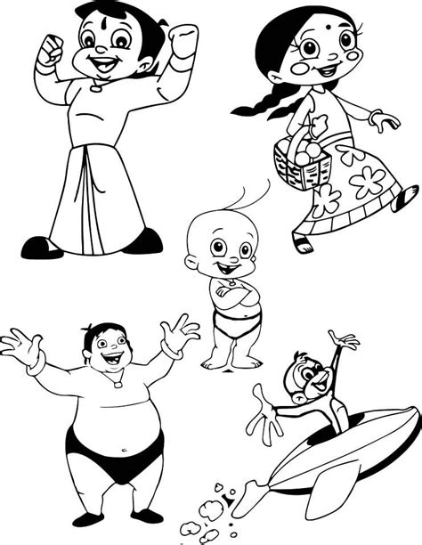 Characters In Chhota Bheem Coloring Page Free Printable Coloring