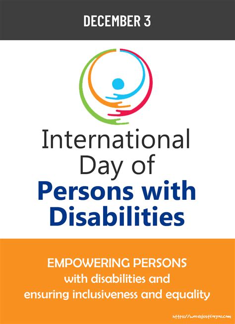 International Day Of Persons With Disabilities 3 December Words Just For You Free