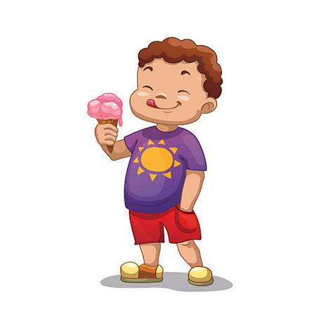 Royalty Free Kids Eating Ice Cream Clip Art Vector Images