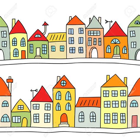 Row Of Houses Clipart Clipart House Clipart Clip Art Illustration