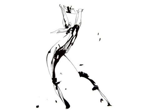Original Abstract Human Figure Ink Drawing By Jbsfineartgallery