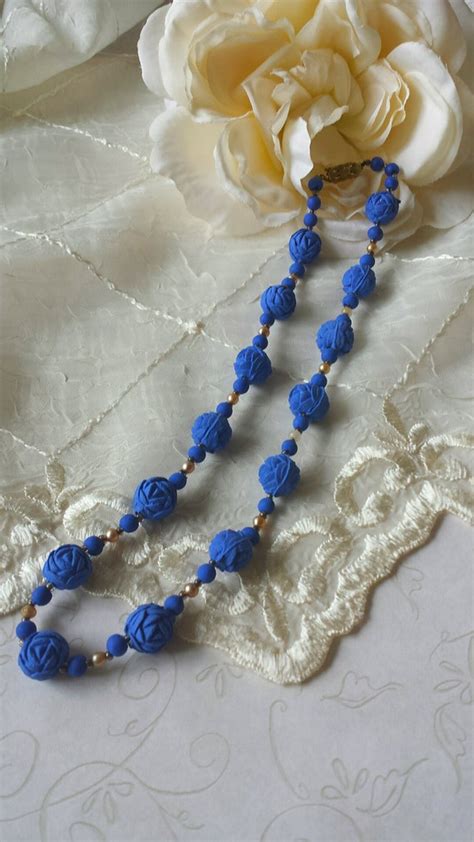 Vintage Celluloid Beaded Necklace Carved By Thewildvintagerose