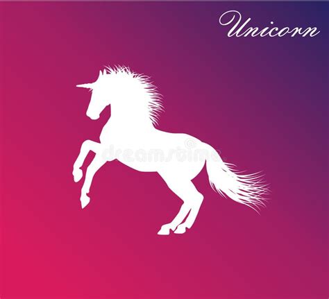 Unicorn Horse Silhouette With Detailed Hair Vector Illustration Design