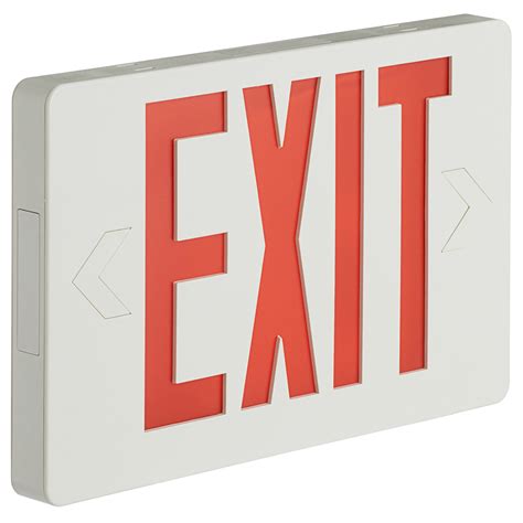 Lavex Industrial Slim Red LED Exit Sign with Battery Backup - 1.1W Unit