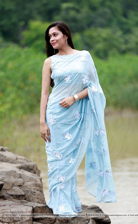 powder blue saree chiffon saree saree designs pure chiffon sarees
