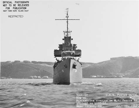 Bows View Of Uss Porter Dd 356 At Mare Island