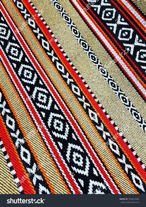 Arabian Sadu Rug Weaving Patterns Closeup Stock Photo 502874404
