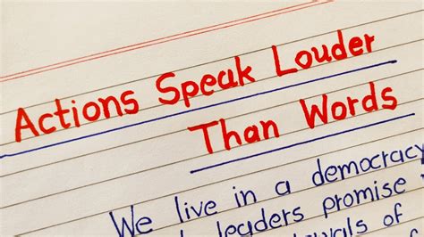 Action Speaks Louder Than Words Paragraph Writing In English Aj
