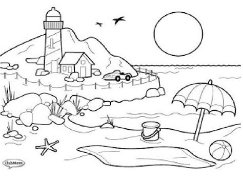 Pin Colores Cálidos On Pinterest Summer Coloring Sheets Beach Coloring