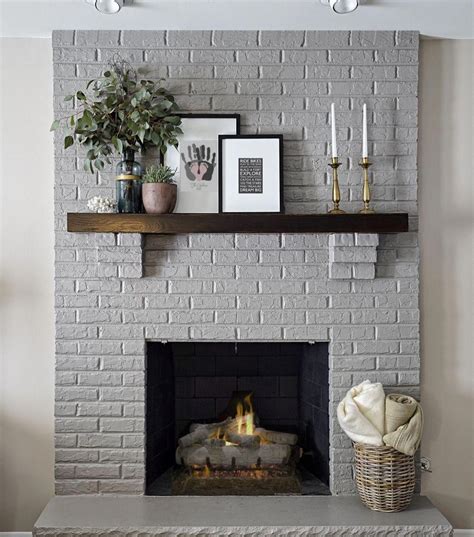 Modern Rustic Painted Brick Fireplaces Ideas 26 Livingroomdecorations