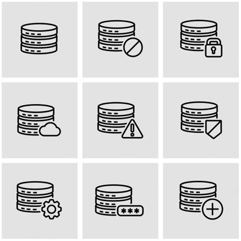 Vector Database Icon Set Stock Vector Image By ©annexs 58913289