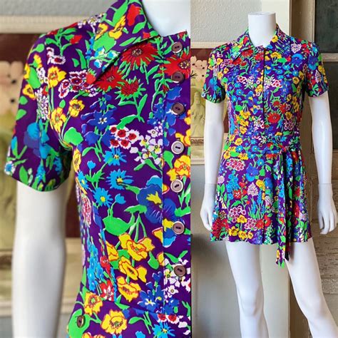 Vintage 1970s Floral Micro Mini Dress By Pepe Jrs Etsy