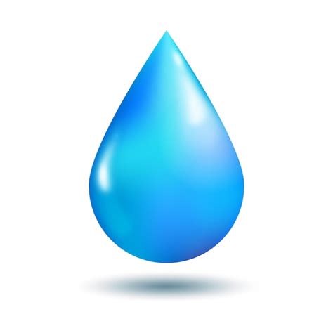 Ilustración De Gota De Agua Azul 3d Vector Premium