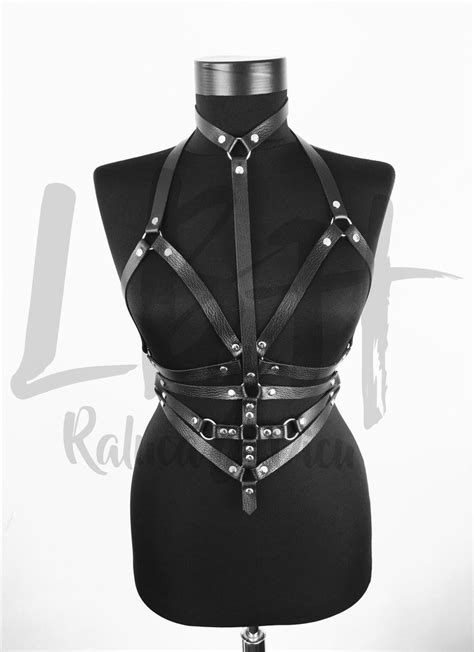 full body women harness with chains full body leather lingerie fetish full body harness leather