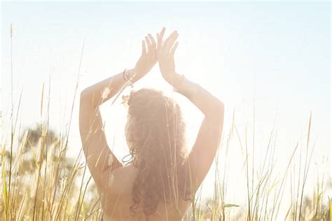 Hippie Woman Praying In Nature By Visualspectrum Stocksy United