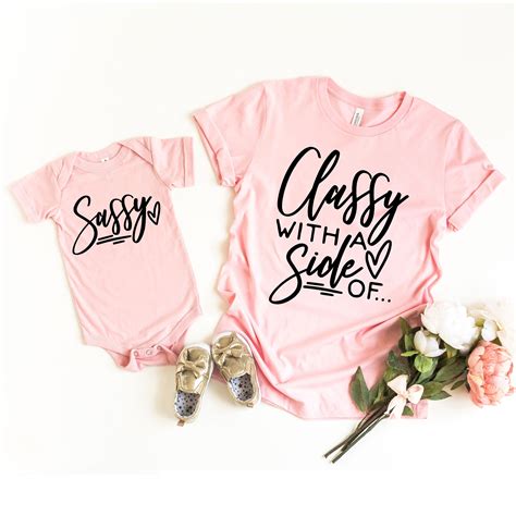 2 File Classy With A Side Of Sassy Funny Mom And Daughter Png Sassy