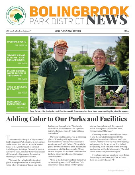 Bolingbrook Park District News - June / July 2023 Edition by