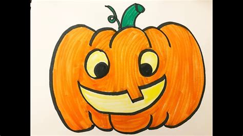We will guide you through the steps of drawing this cute cartoon with simple geometric shapes and alphabet letters. How to draw and color a Halloween Pumpkin -for kids! - YouTube