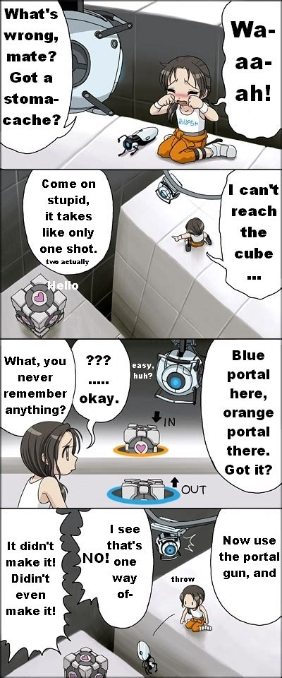 Chell Weighted Companion Cube And Wheatley Portal And 2 More Drawn