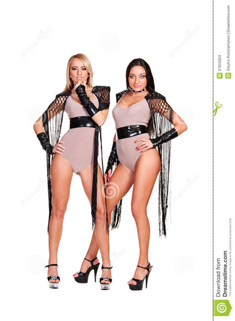 Two Beautiful And Dancers Isolated On White Stock Photo Image Of Caucasian Gogo