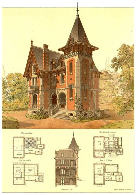 Architectural Drawings Of Neo Gothic House Architecture Diy