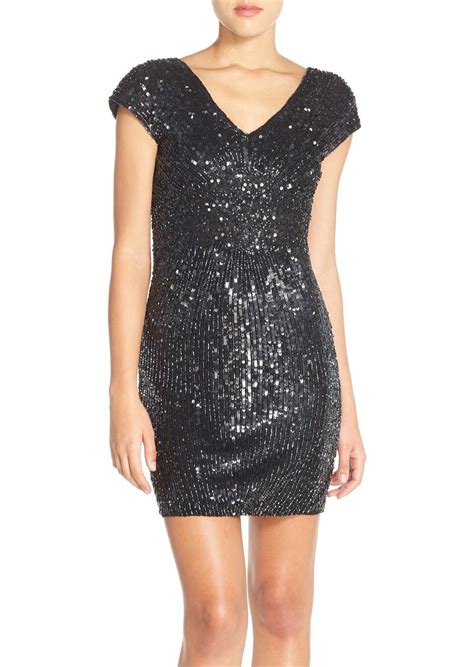 Parker Parker Jessie Sequin Cap Sleeve Cocktail Dress Dresses