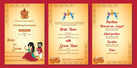 Indian Wedding Invitation Template 16995539 Vector Art At Vecteezy