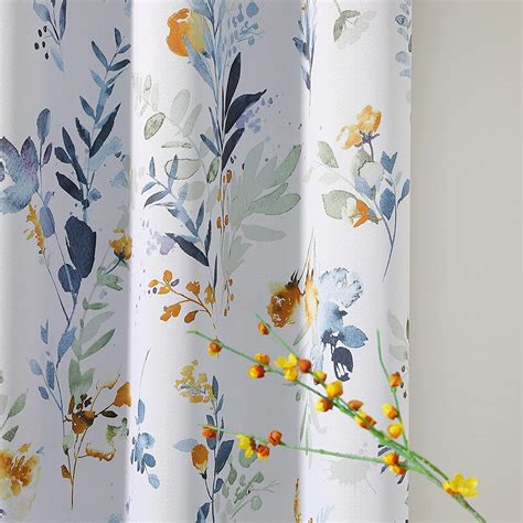 Mysky Home Floral Curtains 54 Inches Long Thermal Insulated Room