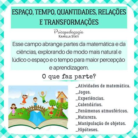 BNCC Campos de Experiência educação infantil Pedagogia Ideias