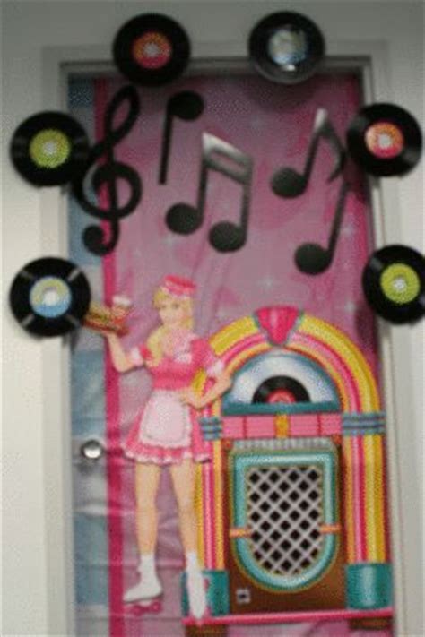 See more party ideas at catchmyparty.com! 50s Door Decorating Idea | Christmas classroom door, Class ...