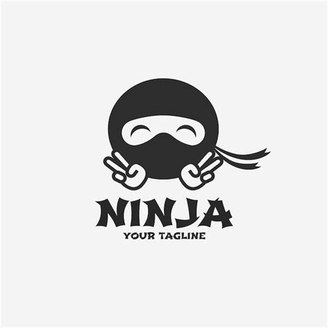 Ninja Logo Template In Flat Design
