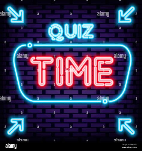 Quiz Time Neon Sign Glowing With Colorful Neon Light Night Advensing