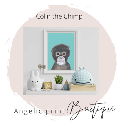 Colin The Chimp Acrylic Painting In 2021 Room Posters Watercolor