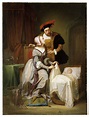Keizer Karel en zijn minnares Johanna van der Gheynst bij de wieg van ...