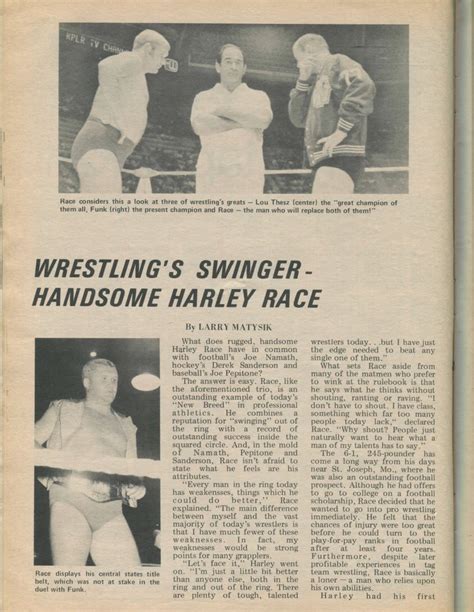 Wrestling Magazine On Twitter Wrestlings Swinger Handsome Harley Race