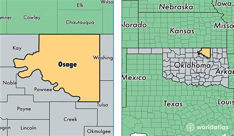 Osage County Oklahoma Map Of Osage County Ok Where