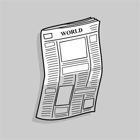 Isolated Newspaper Illustration Cartoon Newspaper Vector Vector Stock