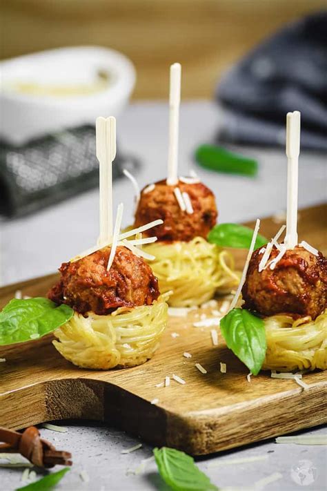 Mini Spaghetti Nests And Italian Meatballs Appetizer All Thats Jas