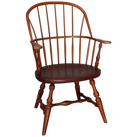 Colonial Style Stickley Oak Windsor Fan Back Chair 20th Century At 1stdibs