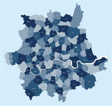 Map Of London Postcodes Editable Royalty Free Vector Map Maproom