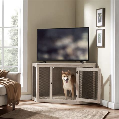 10 Space Saving Corner Dog Crates That Double As Furniture Hey