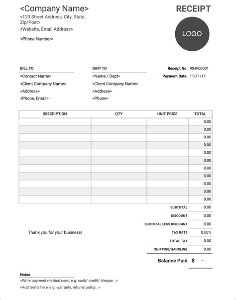 16 Free Receipt Templates Download For Microsoft Word Excel And