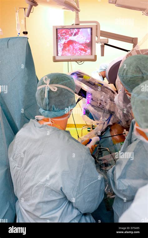 Prostatectomy Performed By Telesurgery Robot Da Vinci Which Four Articulated Arms Camera Are
