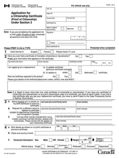 Canadian Citizenship Application Form Pdf Complete With Ease