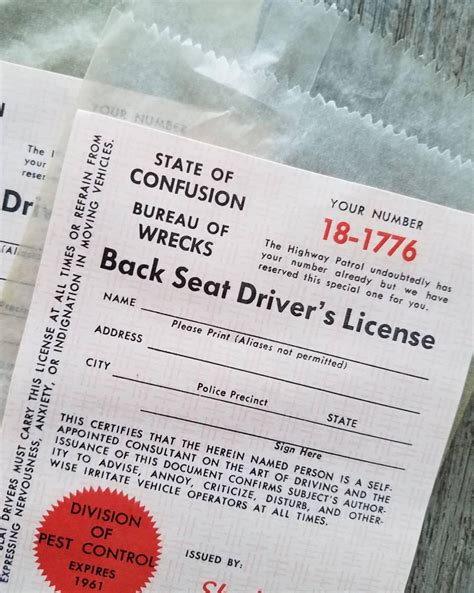 Dos Back Seat Drivers License De La Década De Etsy