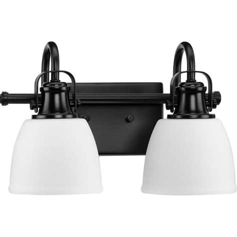 Progress Lighting Preston In Light Matte Black Vanity Light With