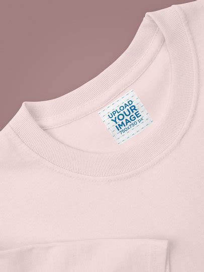 Placeit Mockup Of A Square Clothing Label On A Heather T Shirt