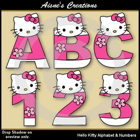 Hello Kitty Alphabet Letters And Numbers Clip Art Graphics Hello Kitty