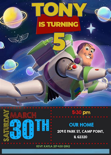 Buzz Lightyear Birthday Party Invitation Terrific Invite Buzz